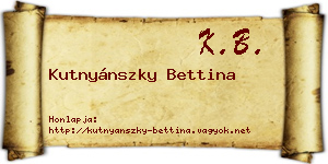 Kutnyánszky Bettina névjegykártya